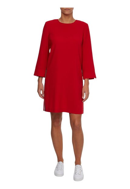 Vestido Rojo De Cuello Redondo Para Mujer Tommy Hilfiger