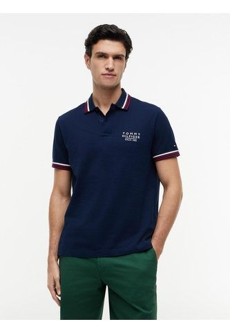 Polo Azul De Corte Regular Con Logo Tommy Hilfiger Tommy Hilfiger