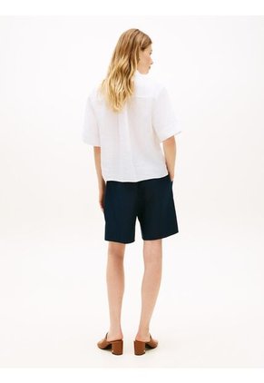 Camisa Blanca De Manga Corta Con Corte Amplio Tommy Hilfiger