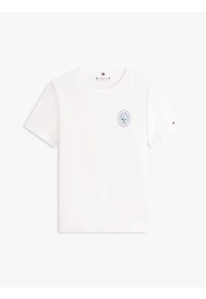 Camiseta Blanca De Corte Regular Con Logo Gráfico En El Pecho Tommy Hilfiger
