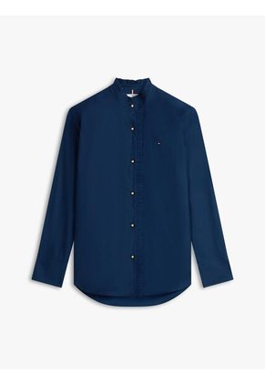 Camisa Multicolor Poplin De Manga Larga Con Cuello De Volantes Tommy Hilfiger