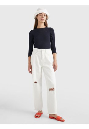 Camiseta 1985 De Manga Tres Cuartos Mujer Azul Tommy Hilfiger