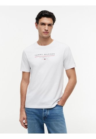 Camiseta Blanca De Cuello Redondo Con Corte Regular Tommy Hilfiger Tommy Hilfiger
