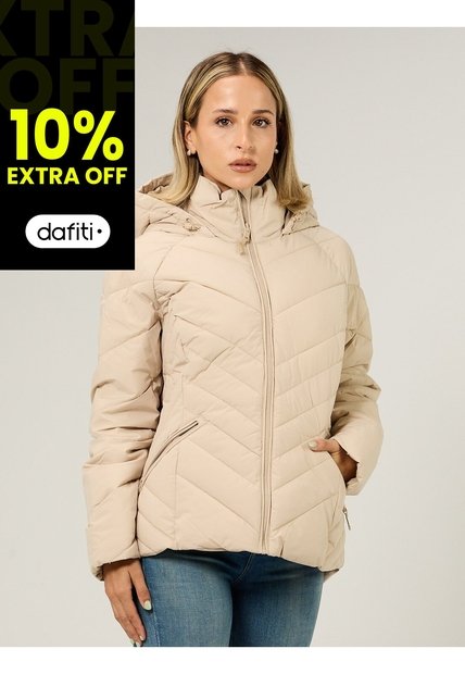 Chaqueta Beige Ligera Acolchada Tommy Hilfiger