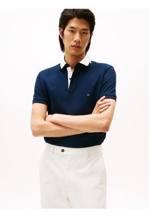 Polo Azul De Corte Regular Con Logo Gráfico Tommy Hilfiger