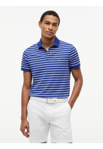 Polo Azul Interlock De Corte Regular Con Diseño De Rayas Tommy Hilfiger Tommy Hilfiger