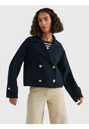Chaqueta Azul De Botonadura Doble Para Mujer Tommy Hilfiger