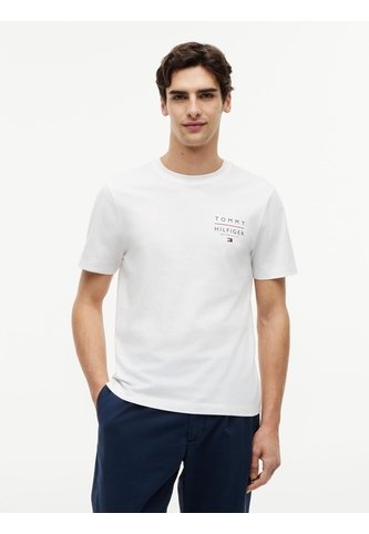 Camiseta Blanca De Cuello Redondo Con Logo Estampado Gráfico Tommy Hilfiger Tommy Hilfiger