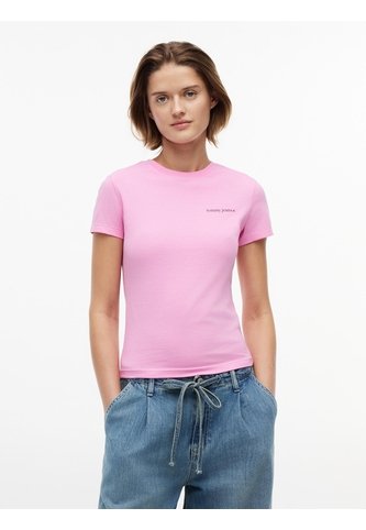 Camiseta Rosa Slim De Punto Con Logo Tommy Jeans Tommy Hilfiger