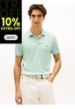Polo Verde De Punto Interlock De Corte Regular Tommy Hilfiger de Tommy Hilfiger
