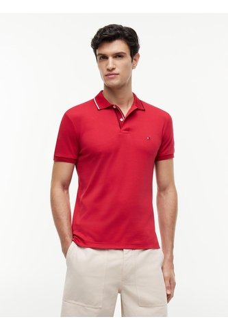 Polo Rojo De Corte Slim Con Logo Tommy Hilfiger Tommy Hilfiger