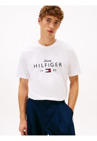 Camiseta Blanca De Cuello Redondo Con Logo Gráfico Tommy Hilfiger Tommy Hilfiger