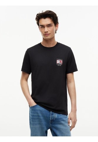 Camiseta Negra De Corte Regular Con Logo Box Flag Tommy Hilfiger Tommy Hilfiger