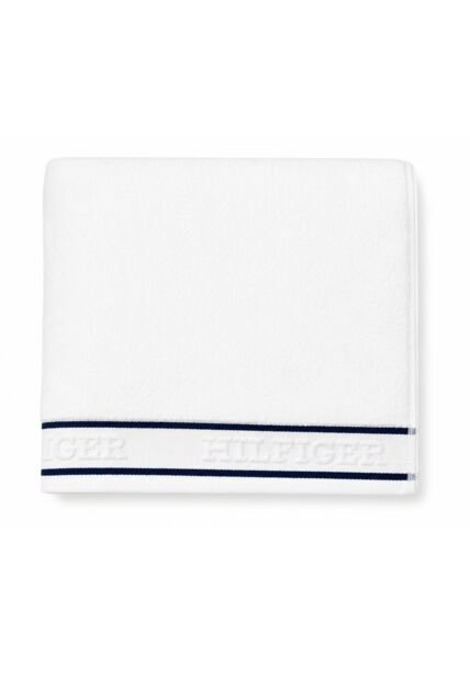 Toalla Blanca De Baño Con Rayas Tommy Hilfiger