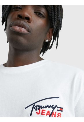 Camiseta Tommy Jeans Para Hombre Blanco Tommy Jeans