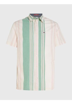 Camisa Clásica De Manga Corta Y Rayas Mixtas Hombre  Tommy Jeans