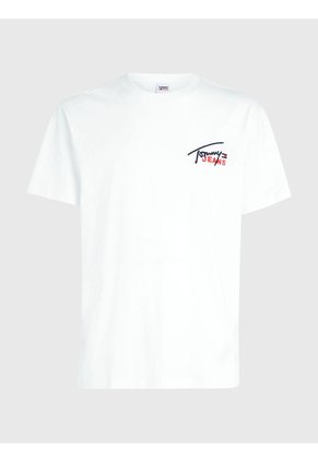 Camiseta Tommy Jeans Para Hombre Blanco Tommy Jeans