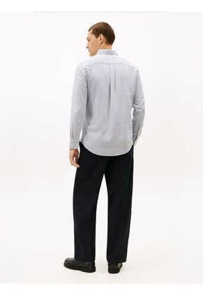 Camisa Azul De Corte Regular En Tejido Dobby Tommy Hilfiger
