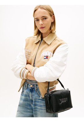 Bolso Negro Cruzado Para Cámaras Con Logo Tommy Hilfiger