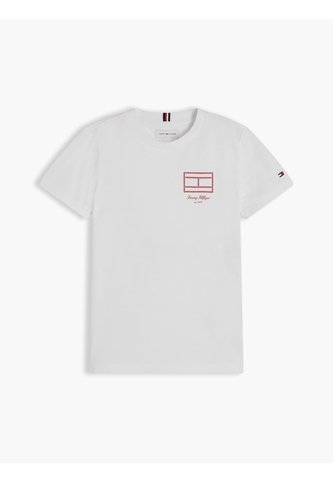 Camiseta Blanca Para Niño De Punto Con Contorno Del Logo Tommy Hilfiger Tommy Hilfiger