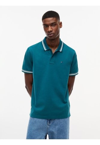 Polo Verde De Corte Regular Ribeteado Con Logo Tommy Jeans Tommy Hilfiger