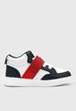 Tenis Lifestyle Azul Navy-Blanco-Rojo Tommy Hilfiger Kids Cayman Mid Retro de Tommy Hilfiger