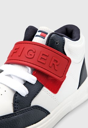 Tenis Lifestyle Azul Navy-Blanco-Rojo Tommy Hilfiger Kids Cayman Mid Retro