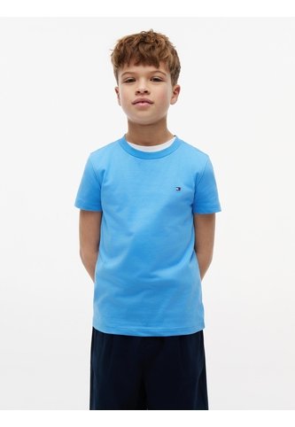 Camiseta Celeste Para Niño De Punto Con Logo Bordado Tommy Hilfiger Tommy Hilfiger