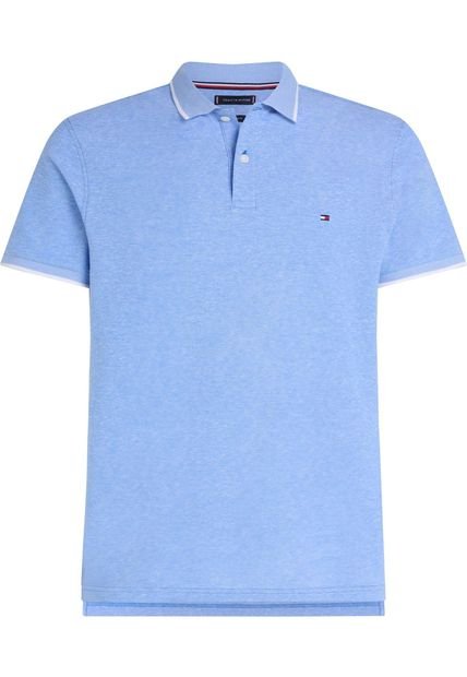 Polo Azul De Corte Regular Con Logo Tommy Hilfiger