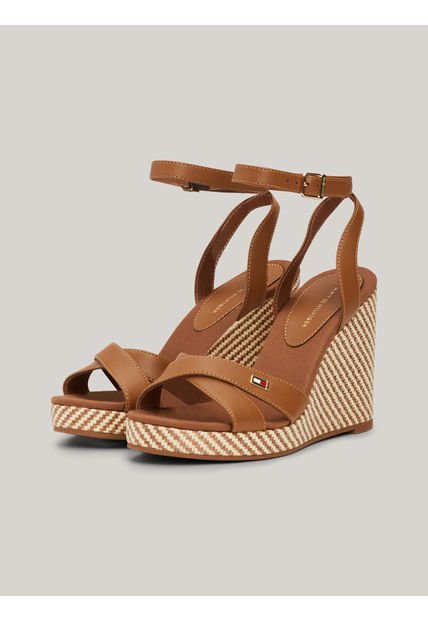 Sandalias Marrón De Cuña Con Rayas Irregulares Tommy Hilfiger
