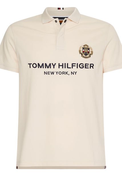 Polo Icons De Corte Slim Con Escudo Hombre Blanco Tommy Hilfiger