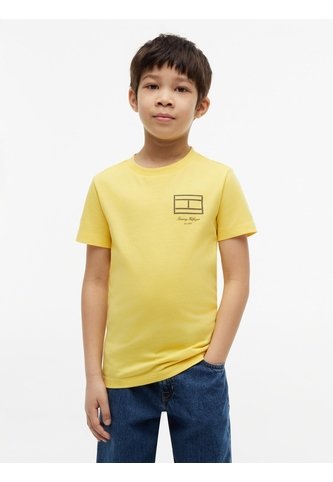 Camiseta Amarilla Para Niño De Punto Con Contorno Del Logo Tommy Hilfiger Tommy Hilfiger