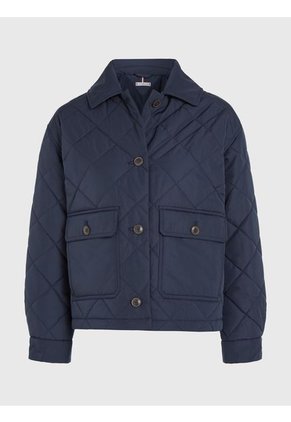 Chaqueta Con Diseño Acolchado A Rombos Mujer Azul Tommy Hilfiger