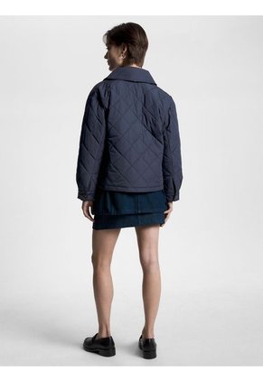 Chaqueta Con Diseño Acolchado A Rombos Mujer Azul Tommy Hilfiger