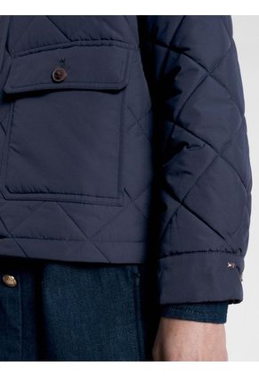 Chaqueta Con Diseño Acolchado A Rombos Mujer Azul Tommy Hilfiger
