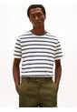 Camiseta Blanca De Rayas Con Cuello Redondo Tommy Hilfiger de Tommy Hilfiger