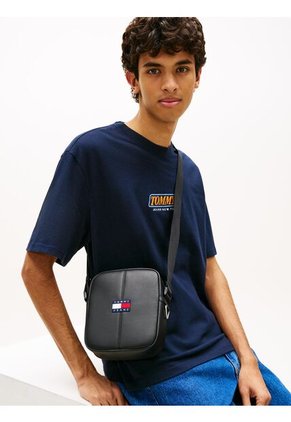 Bolso Negro Mensajero Reporter Essential Con Logo Tommy Hilfiger
