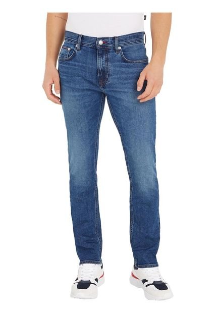Jeans Con Efecto Desgastado Hombre Azul Tommy Hilfiger