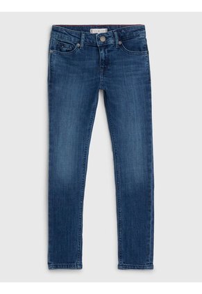 Jeans Nora Ceñidos Con Efecto Desteñido Niña Azul Tommy Hilfiger