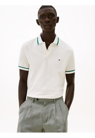 Polo Blanco De Corte Regular Con Logo Tommy Hilfiger Tommy Hilfiger