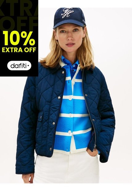 Chaqueta Azul Acolchada Con Logo Tommy Hilfiger