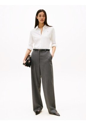 Camisa Blanca De Piqué 1985 De Corte Slim Tommy Hilfiger