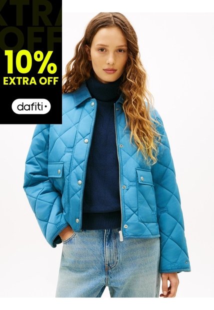 Chaqueta Azul Acolchada Con Logo Tommy Hilfiger
