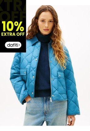 Chaqueta Azul Acolchada Con Logo Tommy Hilfiger