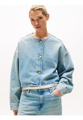 Chaqueta Celeste Denim Corta Oversize Tommy Hilfiger