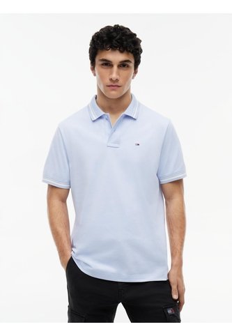 Polo Celeste De Corte Regular Ribeteado Con Logo Tommy Jeans Tommy Hilfiger