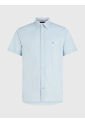 Camisa De Manga Corta Th Flex Hombre Celeste Tommy Hilfiger de Tommy Hilfiger