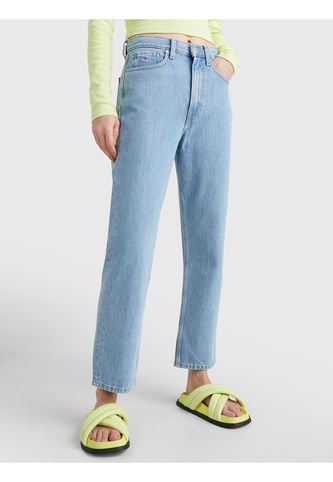 Jeans Harper Rectos De Talle Alto Y Tobilleros Mujer Azul Tommy Jeans Tommy Hilfiger