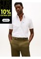 Camisa Blanca De Popelín Flex Estampada De Corte Regular Tommy Hilfiger de Tommy Hilfiger