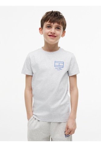Camiseta Gris Para Niño De Punto Con Contorno Del Logo Tommy Hilfiger Tommy Hilfiger